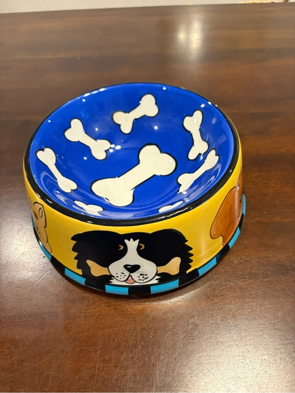 Candace Reiter Dogzilla Ceramic Dog Bowl Hand Painted